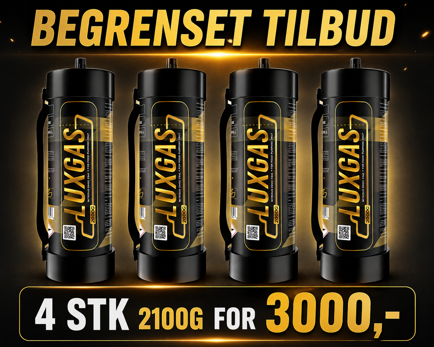 Lystgass - Luxgas 2100g - 4 stk